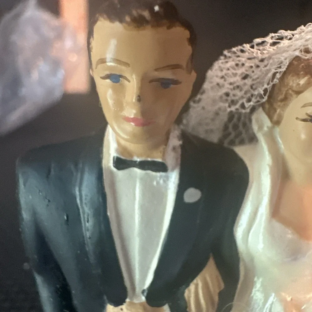 Vintage 1950's Coast Novelty Porcelain Wedding Cake Topper 4